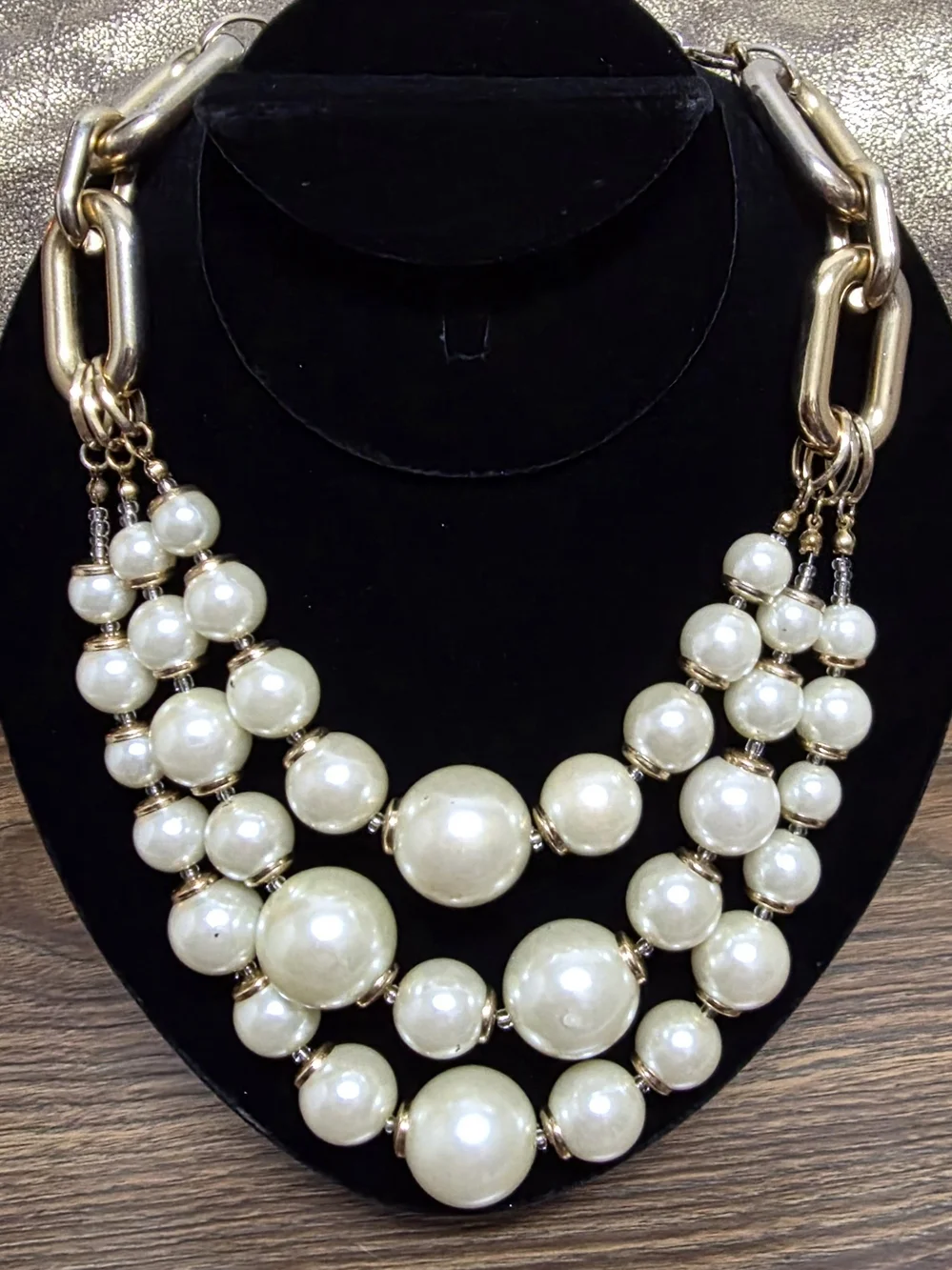 Nordstrom Gold-Tone Multi-Strand Ivory Pearl Necklace